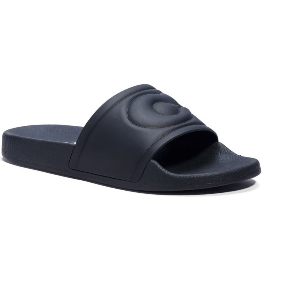 Coach Ulla Rubber Slide Sandal in Black, size 8